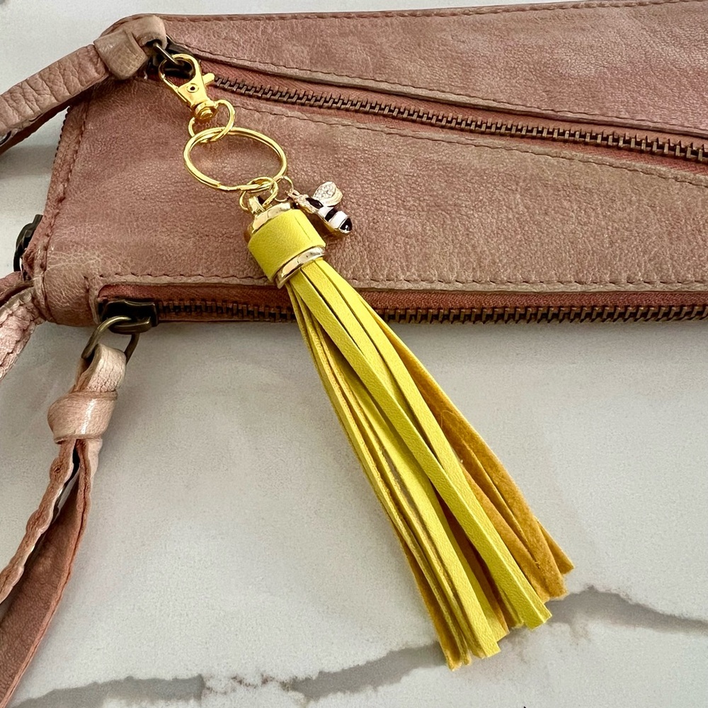 Yellow tassel keychain